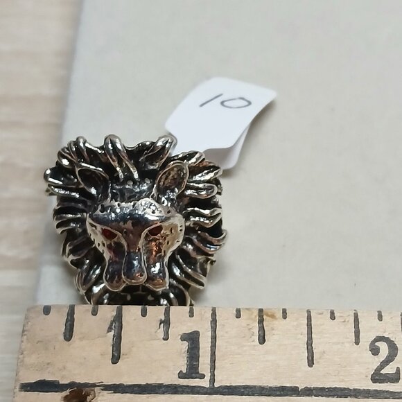 NWOT Fashion Jewelry Silver Tone Lion Head Men's Ring Size 10 #11 - Picture 4 of 14